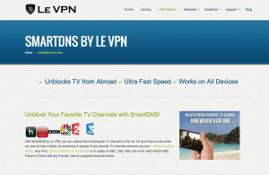 LeVPN.com website for smart DNS