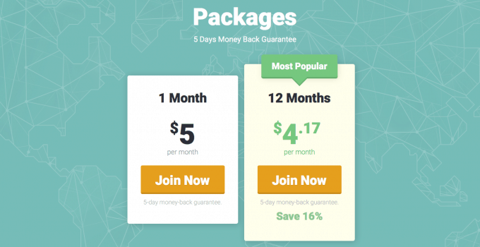 Packages and pricing of StrongDNS